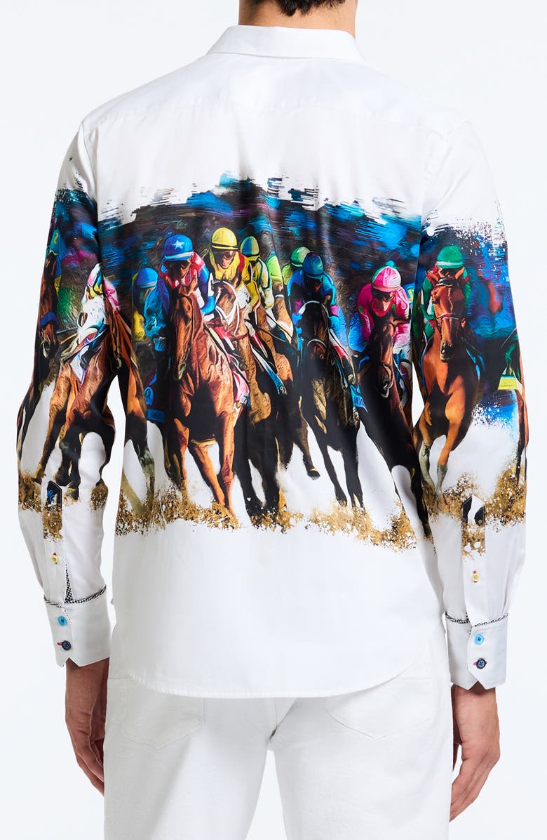 Robert Graham Derby Day Stretch Cotton Button-Up Shirt, Alternate, color, 