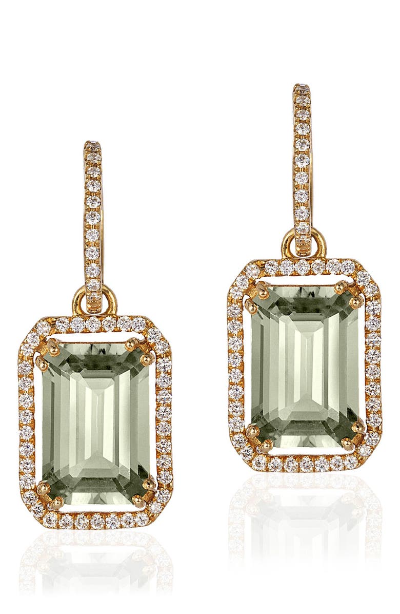 GOSHWARA Gossip Emerald Cut Drop Earrings, Main, color, Translucent Green