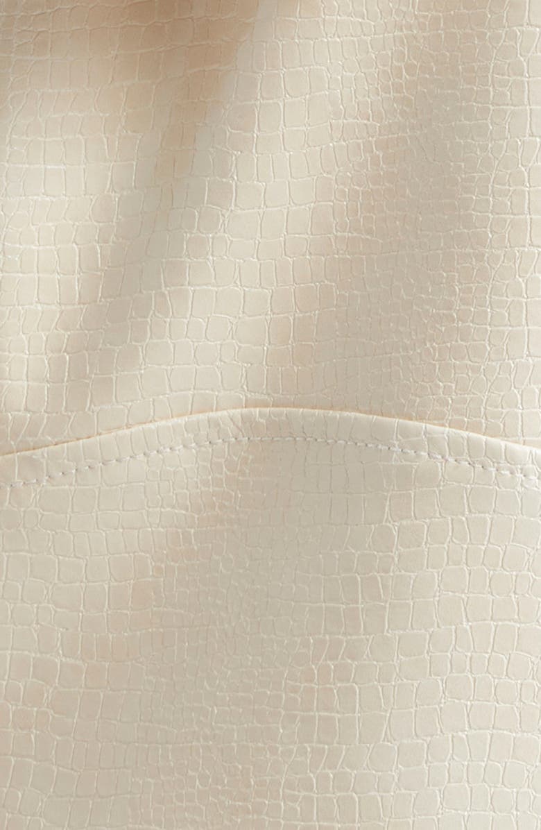 Cinq à Sept Evie Snakeprint Embossed Mixed Media Faux Leather Moto Jacket, Alternate, color, 