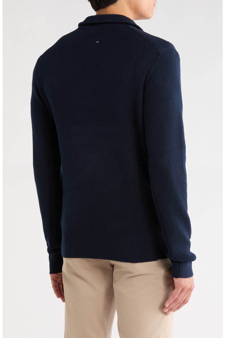 Danton Quarter Zip Cotton Sweater, Alternate, color, NAVY