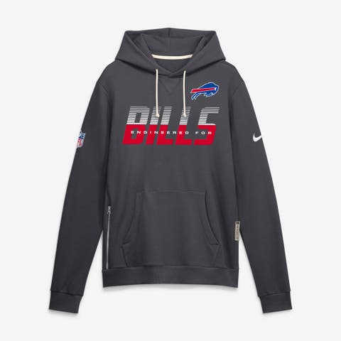 Men's Nike Charcoal Buffalo Bills Sideline Standard Issue Top Prospect Dri-FIT Hoodie