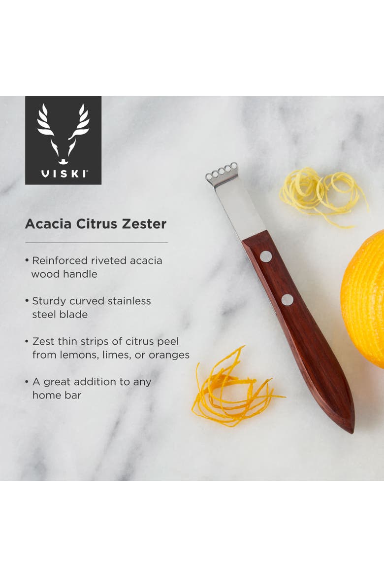 Professional Citrus Zester with Acacia Wood, Alternate, color, Brown