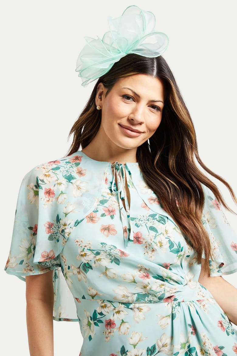 Cape Sleeve Ruched Midi Dress, Alternate, color, Sage
