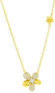 SIMONA Cubic Zirconia Flower Pendant Necklace