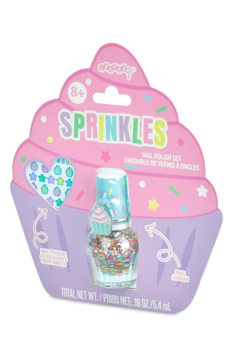 Iscream Sprinkles Nail Polish, Stickers & Ring Set, Alternate, color, Multi