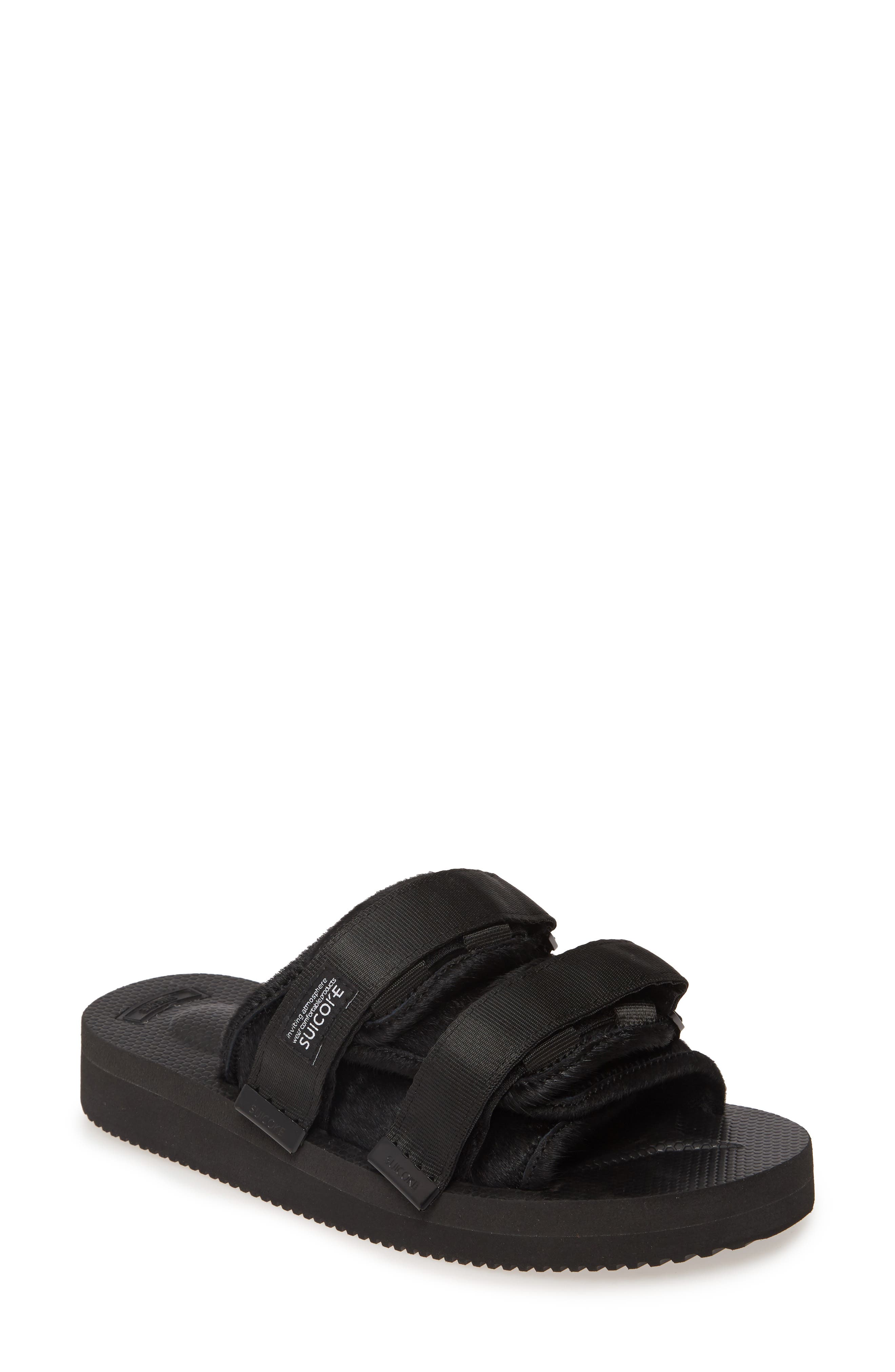 Suicoke Moto VHL Genuine Calf Hair Slide Sandal, Main, color, 