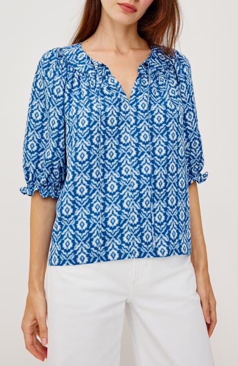 Belina Floral Three-Quarter Sleeve Top