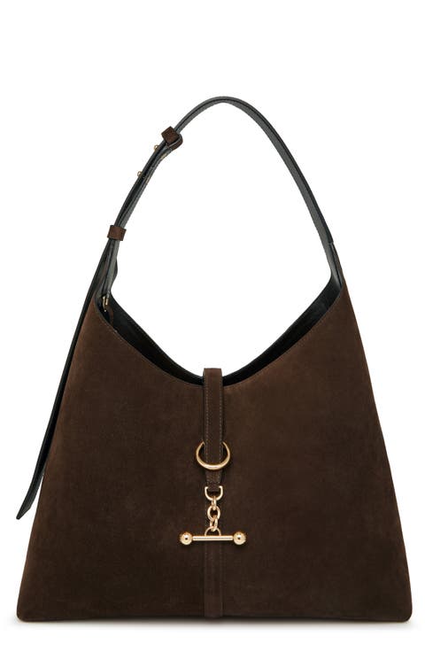 Large Kite Suede Hobo Bag