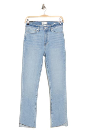 FRAME FRAME LE HIGH STRAIGHT LEG RAW HEM JEANS 