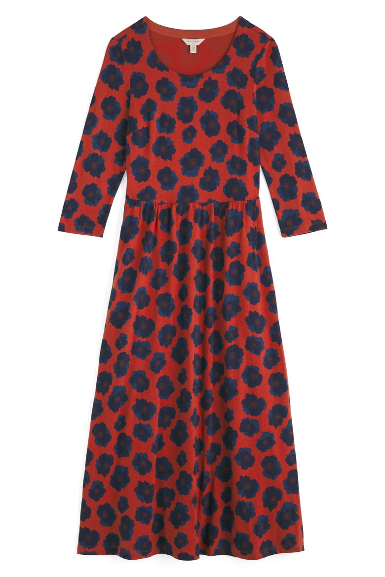 Emily Floral Print Maxi Dress, Alternate, color, INKY ANEMONE TOMATO