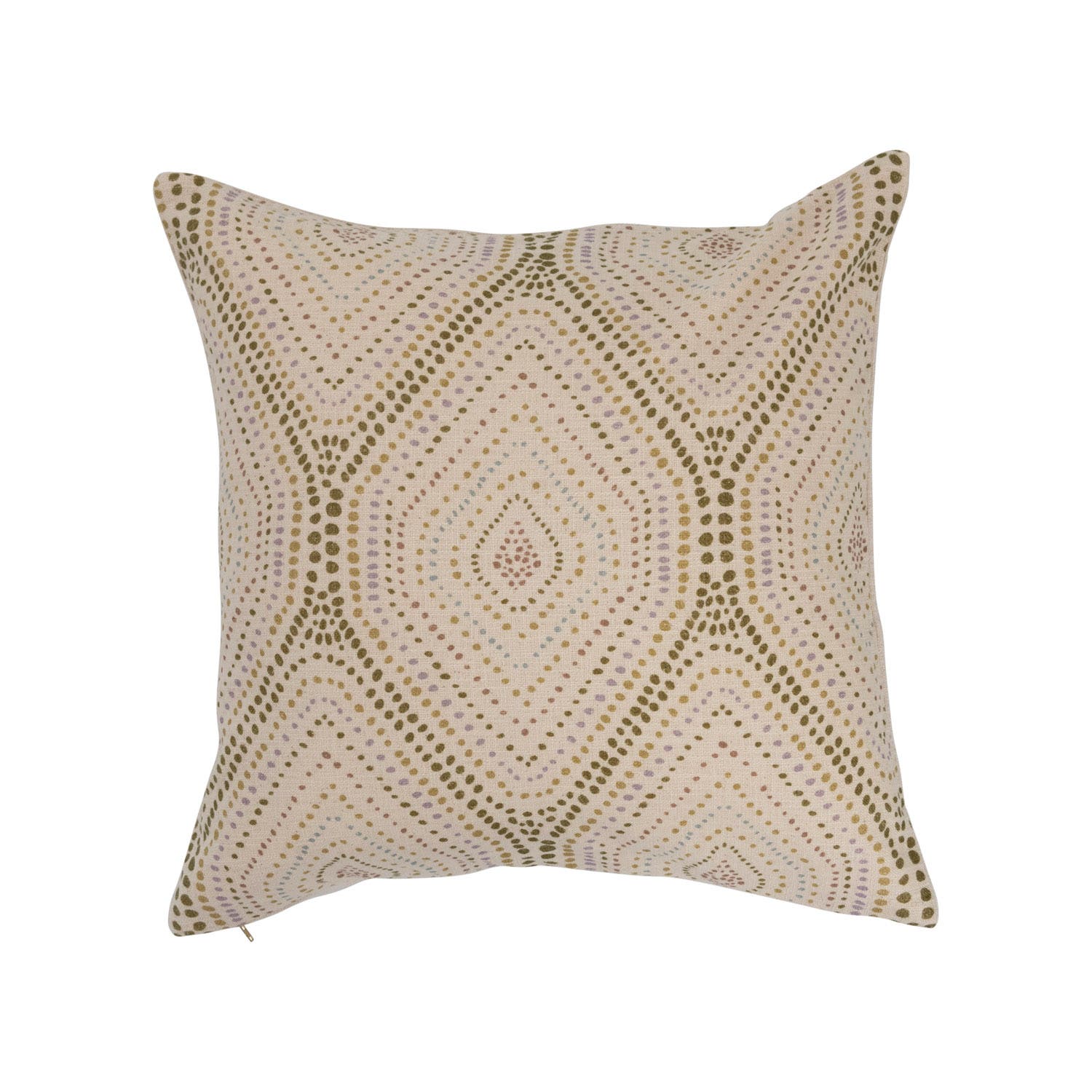 Storied Home Cotton Slub Pillow With Dot Print In Brown