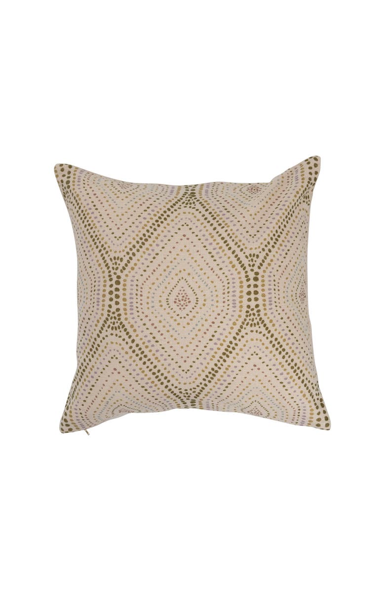 Storied Home Cotton Slub Pillow with Dot Print, Main, color, Tan