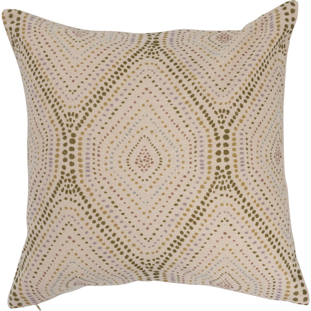 Storied Home Cotton Slub Pillow With Dot Print In Brown