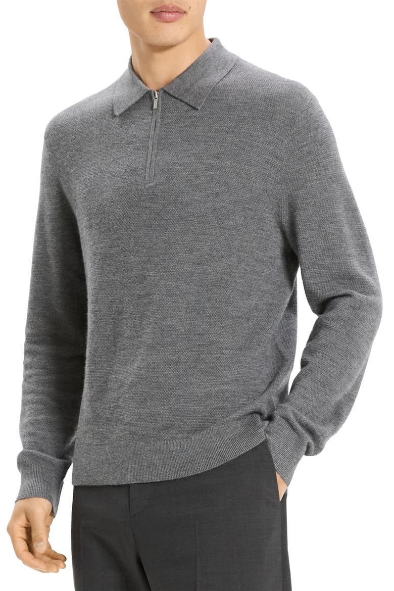 Cyr Quarter Zip Cashmere Sweater, Alternate, color, DARK GREY MELANGE