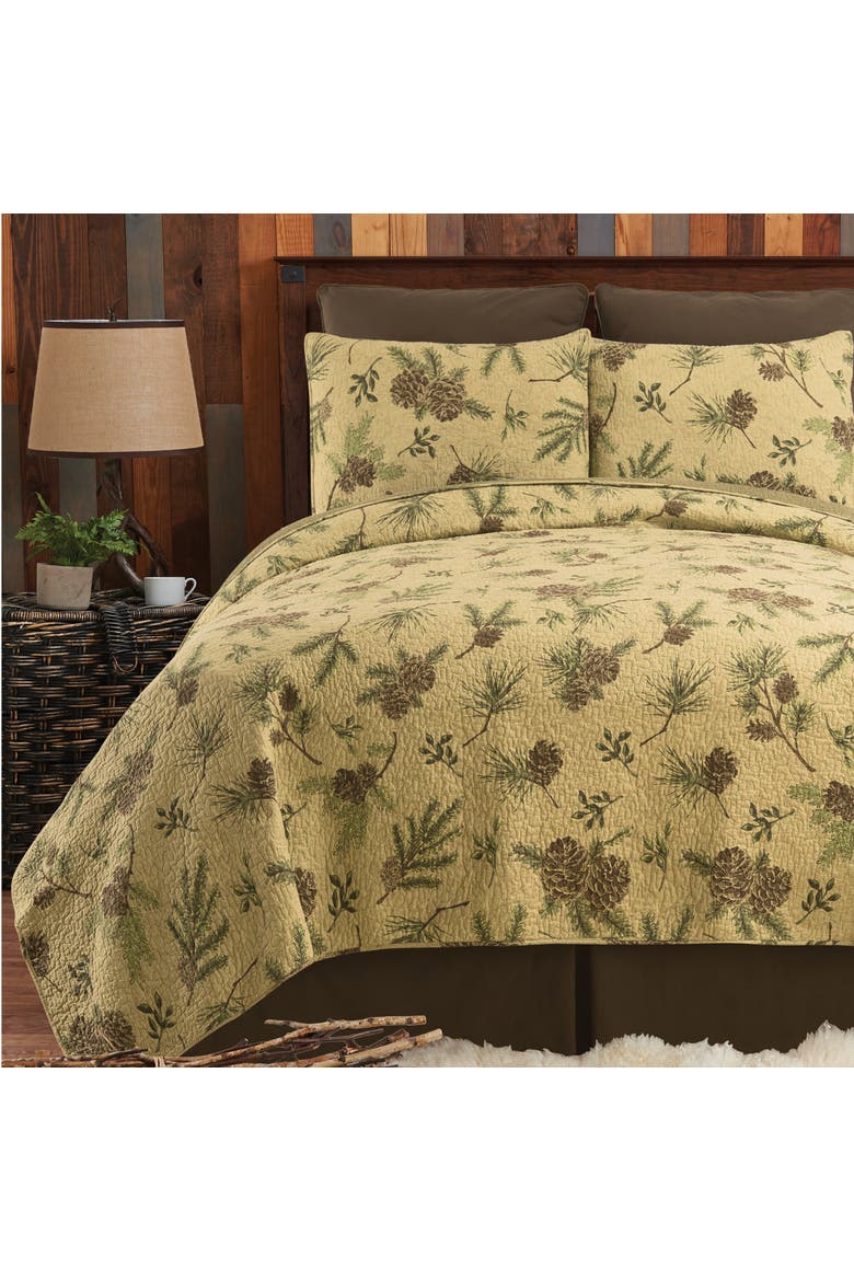 Woodland Retreat Cotton Quilt Set  - Reversible and Machine Washable, Alternate, color, Brown