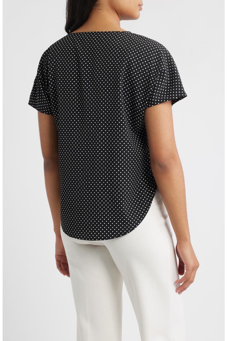 Polka Dot Short Sleeve Top, Alternate, color, ANNE BLACK / ANNE WHITE