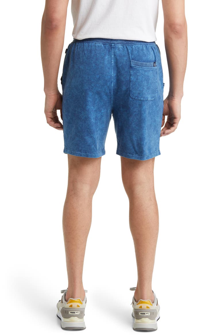 Acid Wash Fleece Shorts, Alternate, color, NAVY