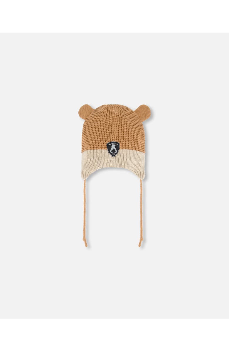 Deux par Deux Baby Unisex Peruvian Knit Hat Gold Brown, Alternate, color,