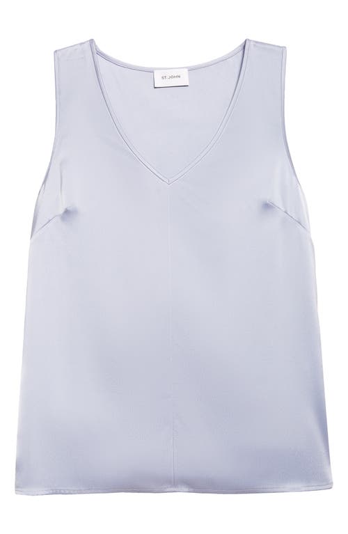 St John St. John Liquid Satin V-neck Tank In Purple