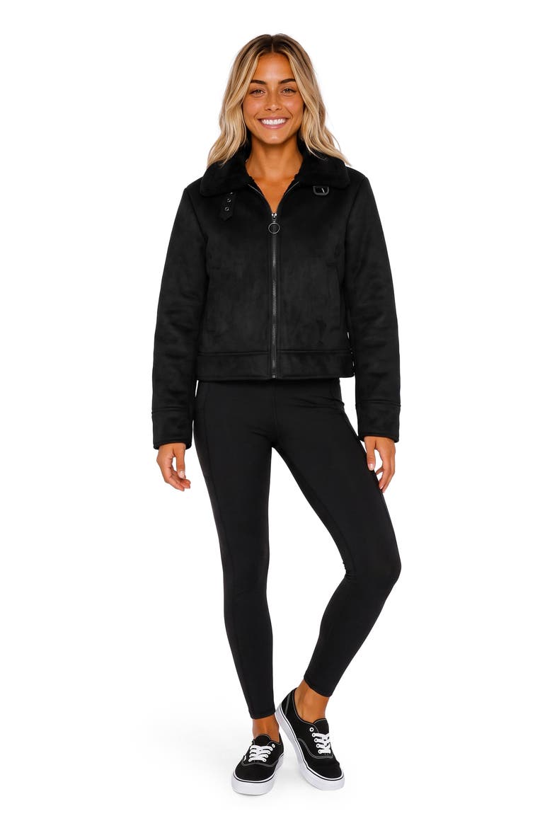 Megan Faux Fur Jacket, Alternate, color, BLACK