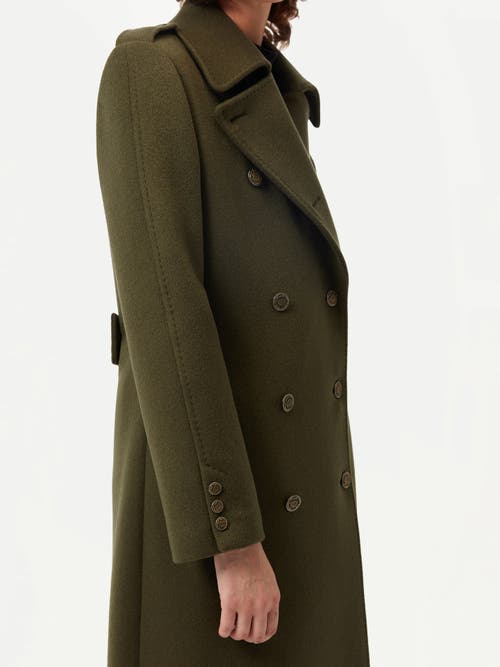 Gobi Mongolian Cashmere Double-breasted Cashmere Coat In Green