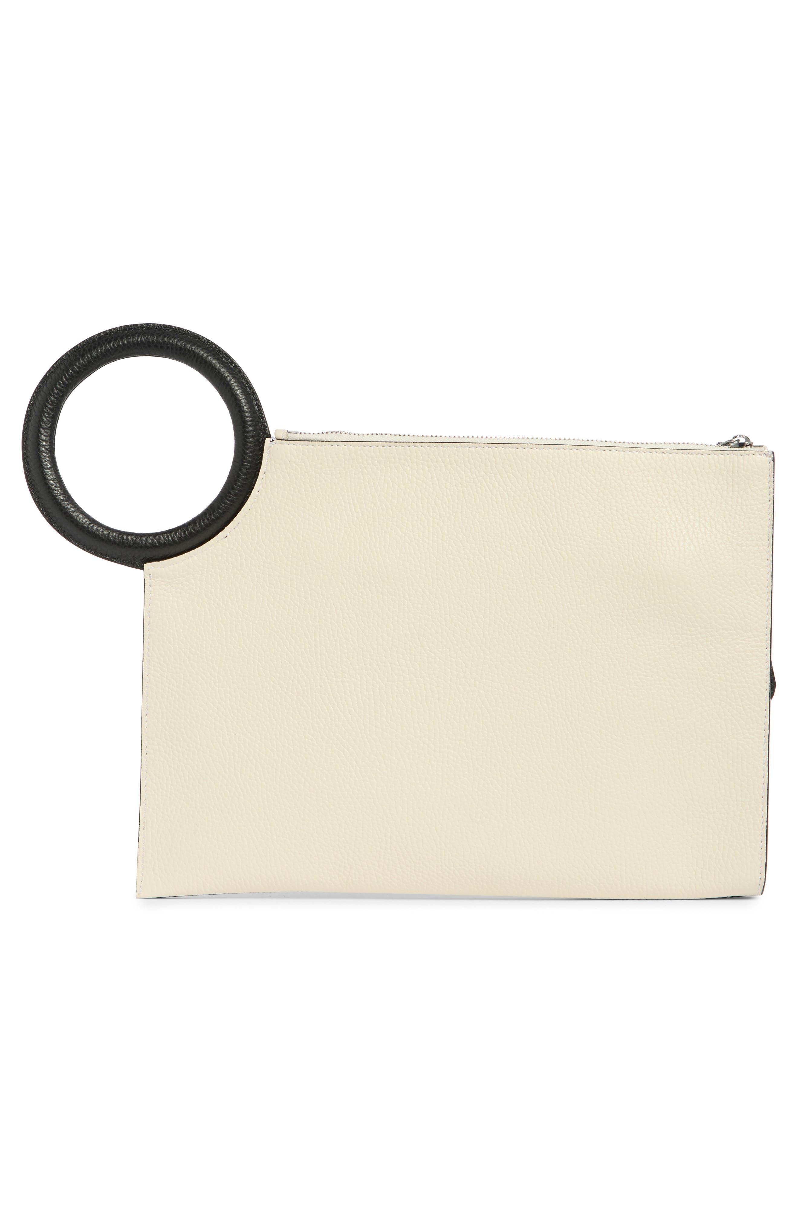 Longchamp Tassel Leather Clutch, Alternate, color, Ivory