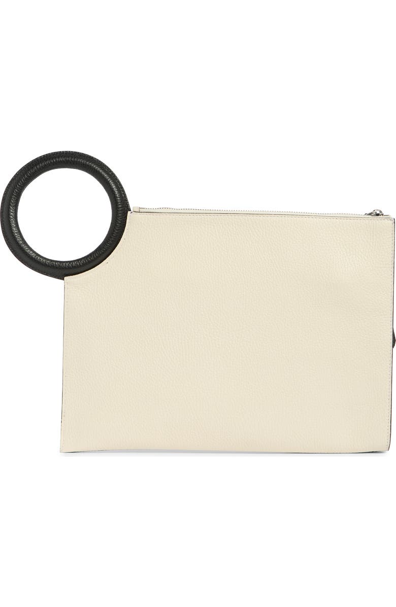 Longchamp Tassel Leather Clutch, Alternate, color, Ivory
