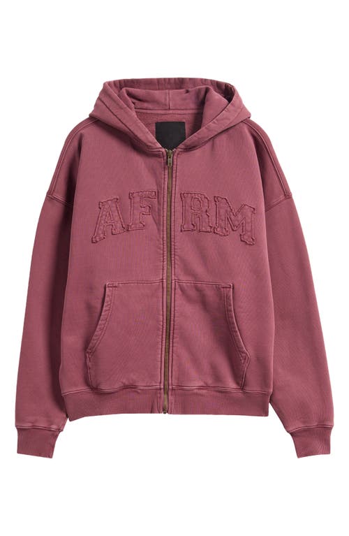 Afrm Cameron Cotton Zip Hoodie In Pink