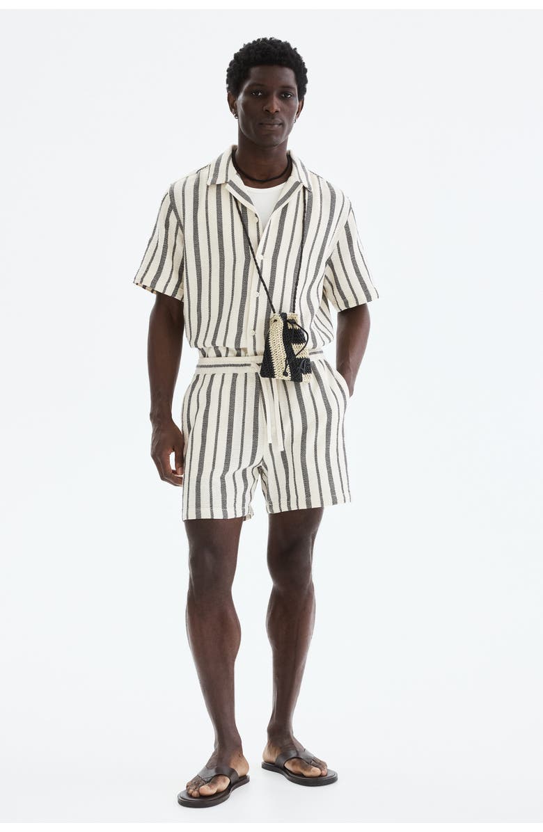 H&M Regular Fit Shirt, Alternate, color, Black/Striped
