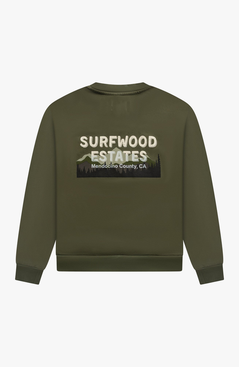 CALIFORNIA INCLINE Surfwood Estates Crewneck, Alternate, color, Moss Green