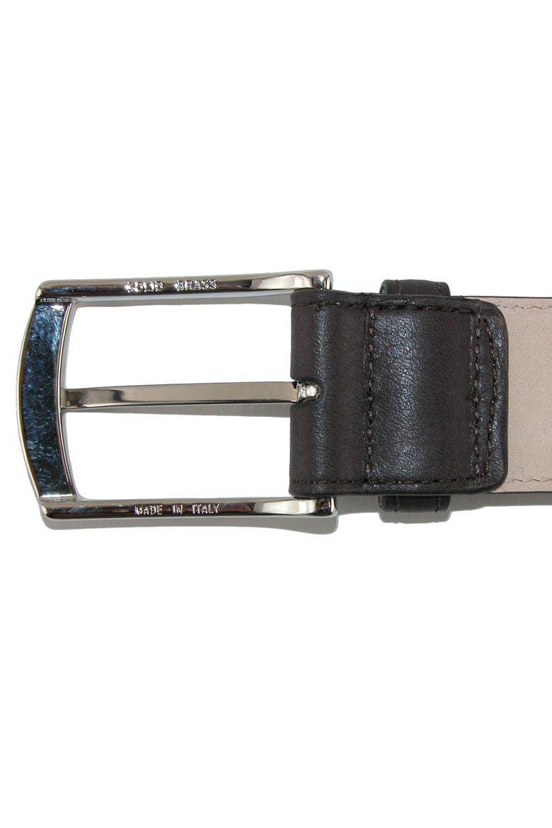 Men's Borgo Boxcalf Dress Belt with Solid Brass Buckle, Alternate, color, Dark Brown