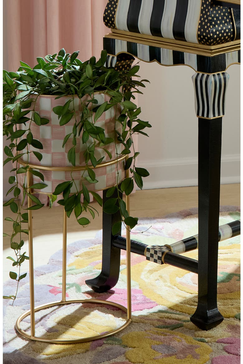Rosy Check It Out Set of 2 Planters & Stands, Alternate, color, ROSY