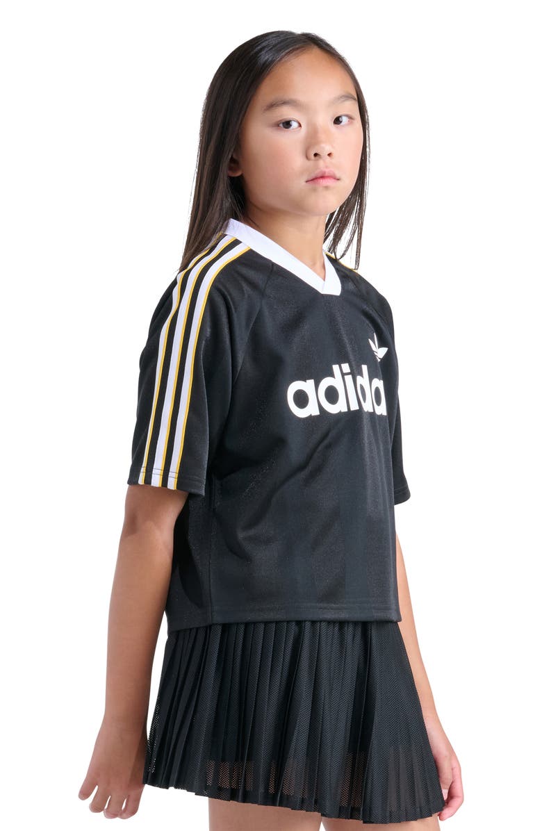 adidas Kids' Archive Recycled Polyester Crop Jersey, Alternate, color, Black
