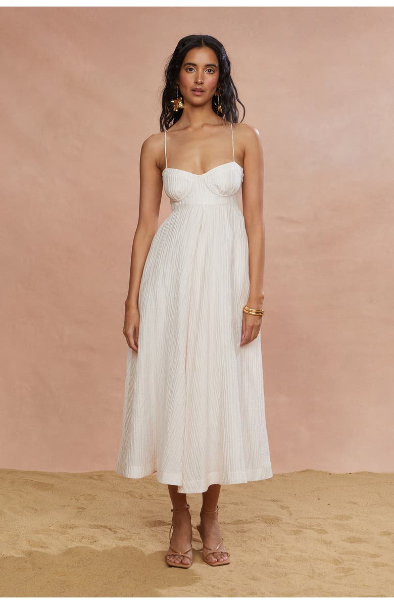 AMUR Jill Midi Dress, Alternate, color, Sea Salt
