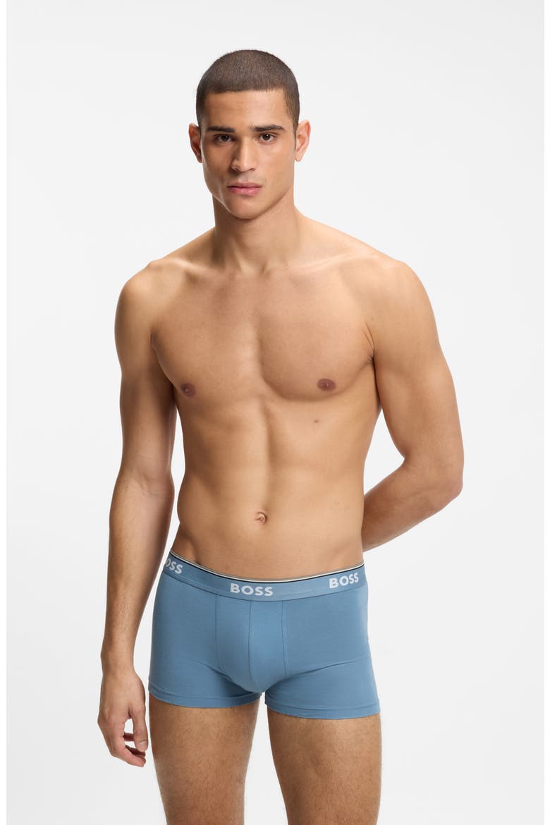 3-Pack Stretch Cotton Trunks, Alternate, color, OPEN BLUE