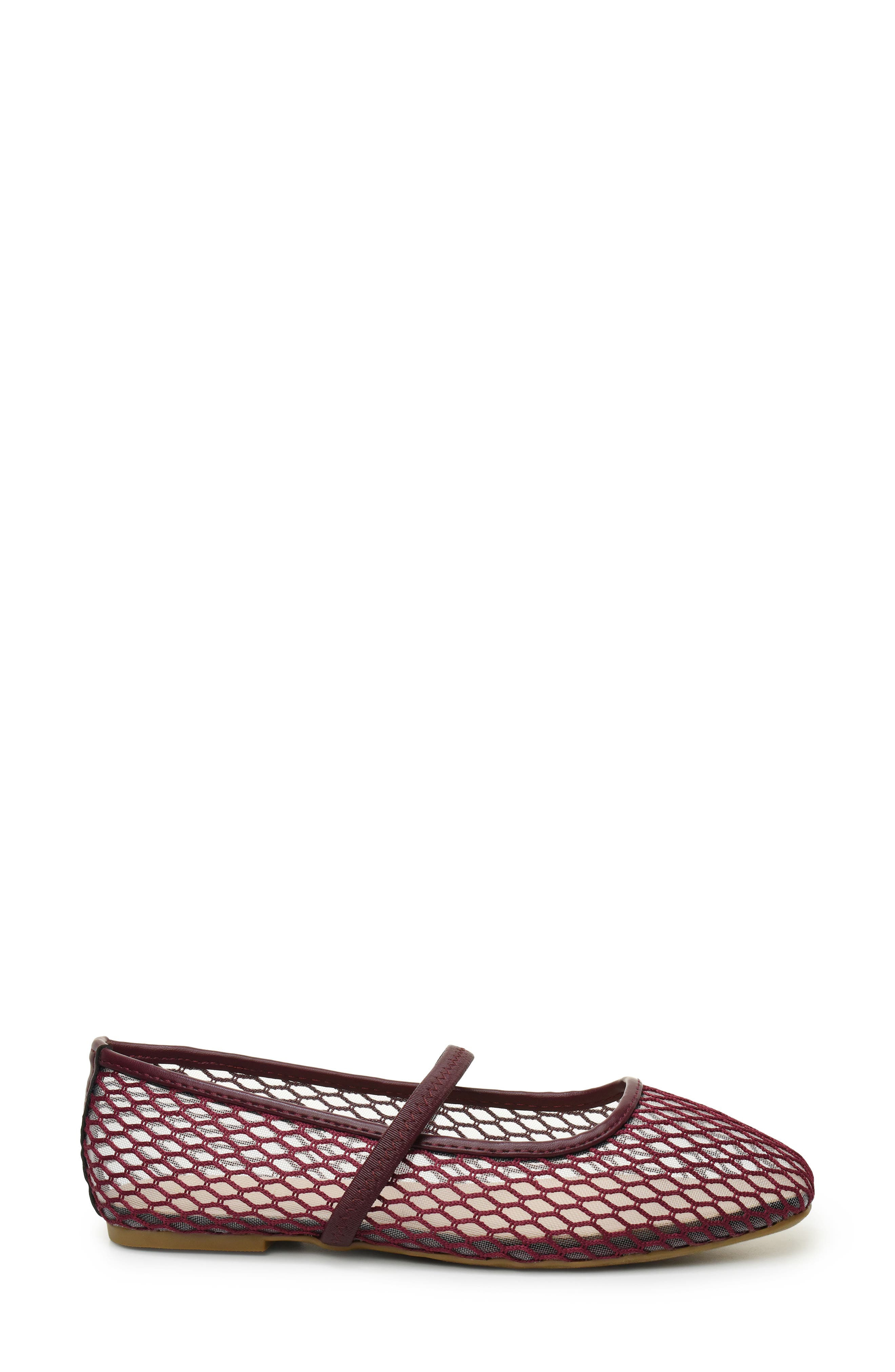 Meshi Mary Jane Flat, Alternate, color, BURGUNDY