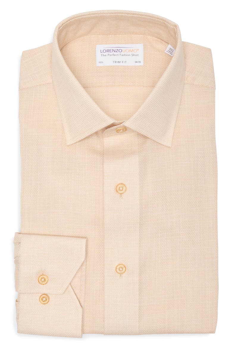 Trim Fit Dress Shirt, Alternate, color, TAN