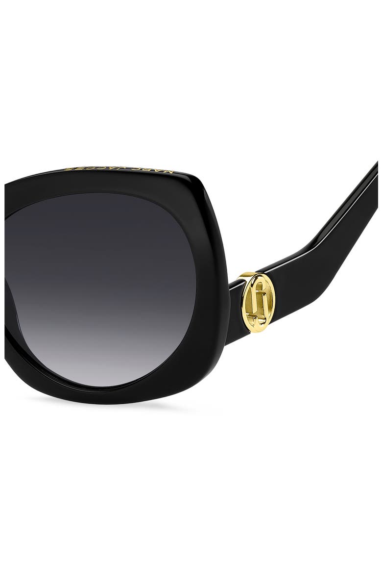 57mm Gradient Butterfly Sunglasses, Alternate, color, BLACK/ DARK GREY SF