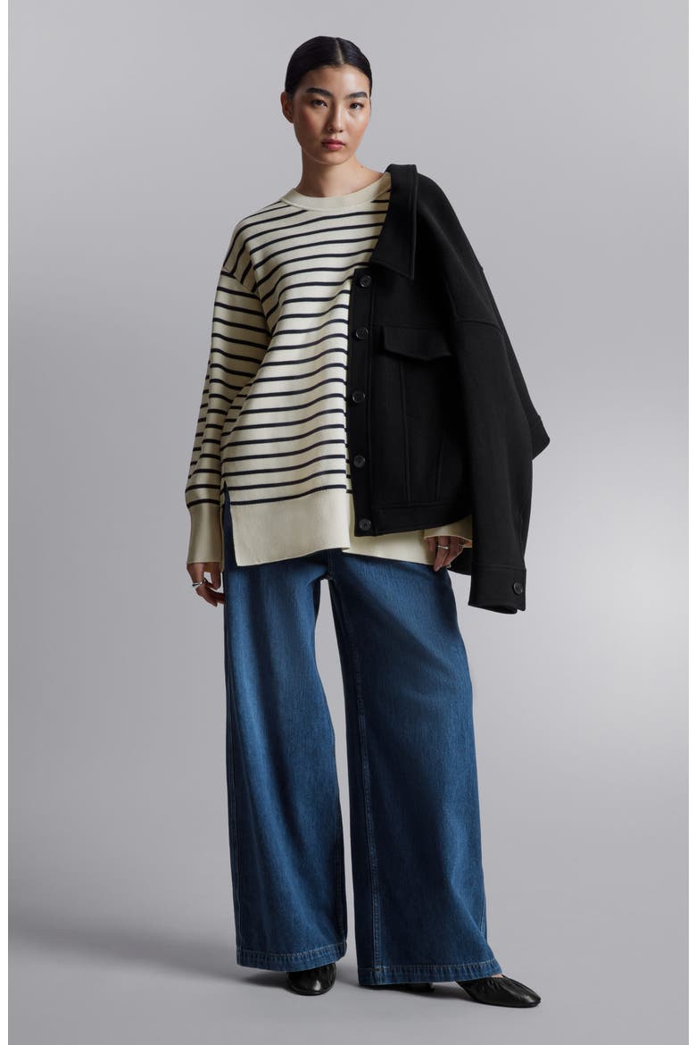 Stripe Sweater, Alternate, color, WHITE DUSTY LIGHT