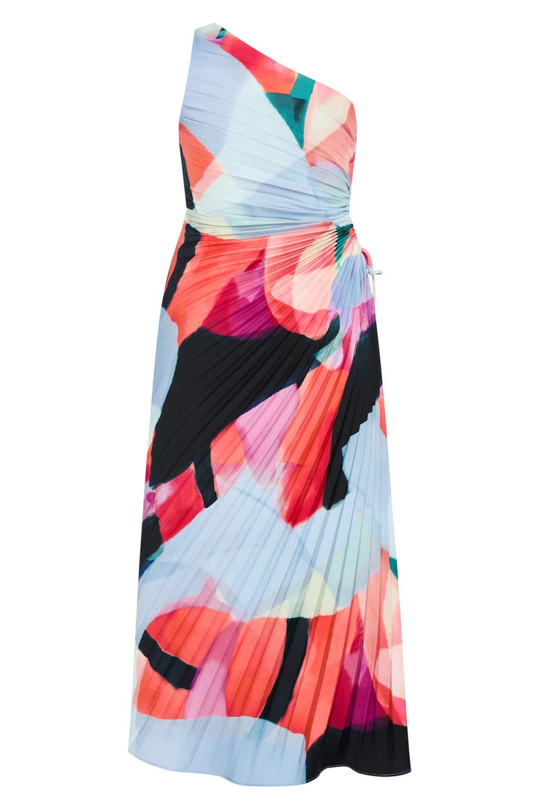 Aliza Print Cutout One-Shoulder Maxi Dress, Alternate, color, ASPECT