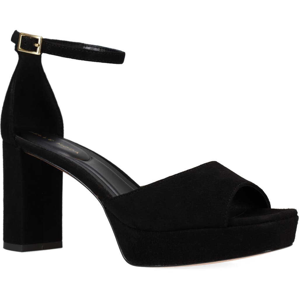 Pelle Moda Pearly Ankle Strap Platform Sandal In Black