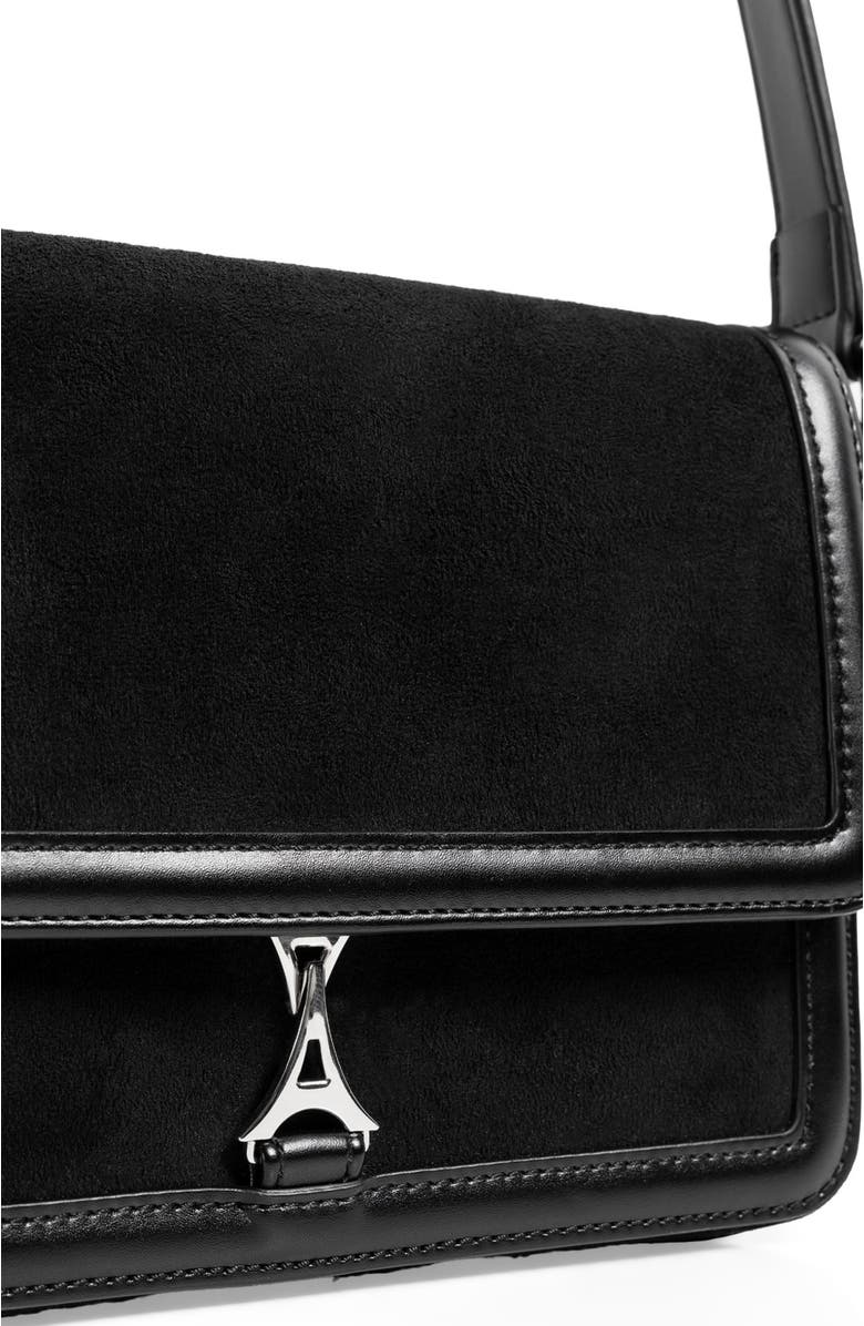 Manière De Voir Suede & Leather Crossbody Bag, Alternate, color, Black