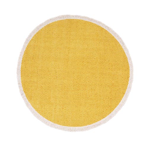 C & F Home C&f Home Fringed Dandelion Round Placemats Set Of 6, 15" In Yellow