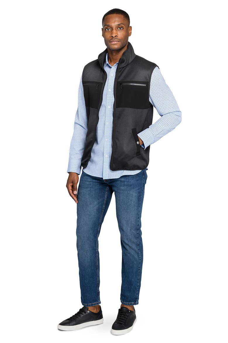 Solid Fleece Vest, Alternate, color, BLACK