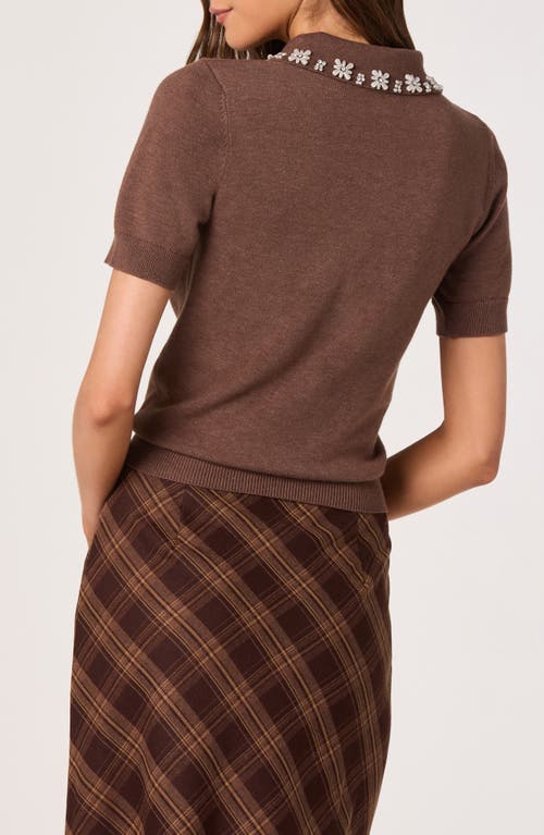 Astr The Label Imitation Pearl Detail Sweater In Brown
