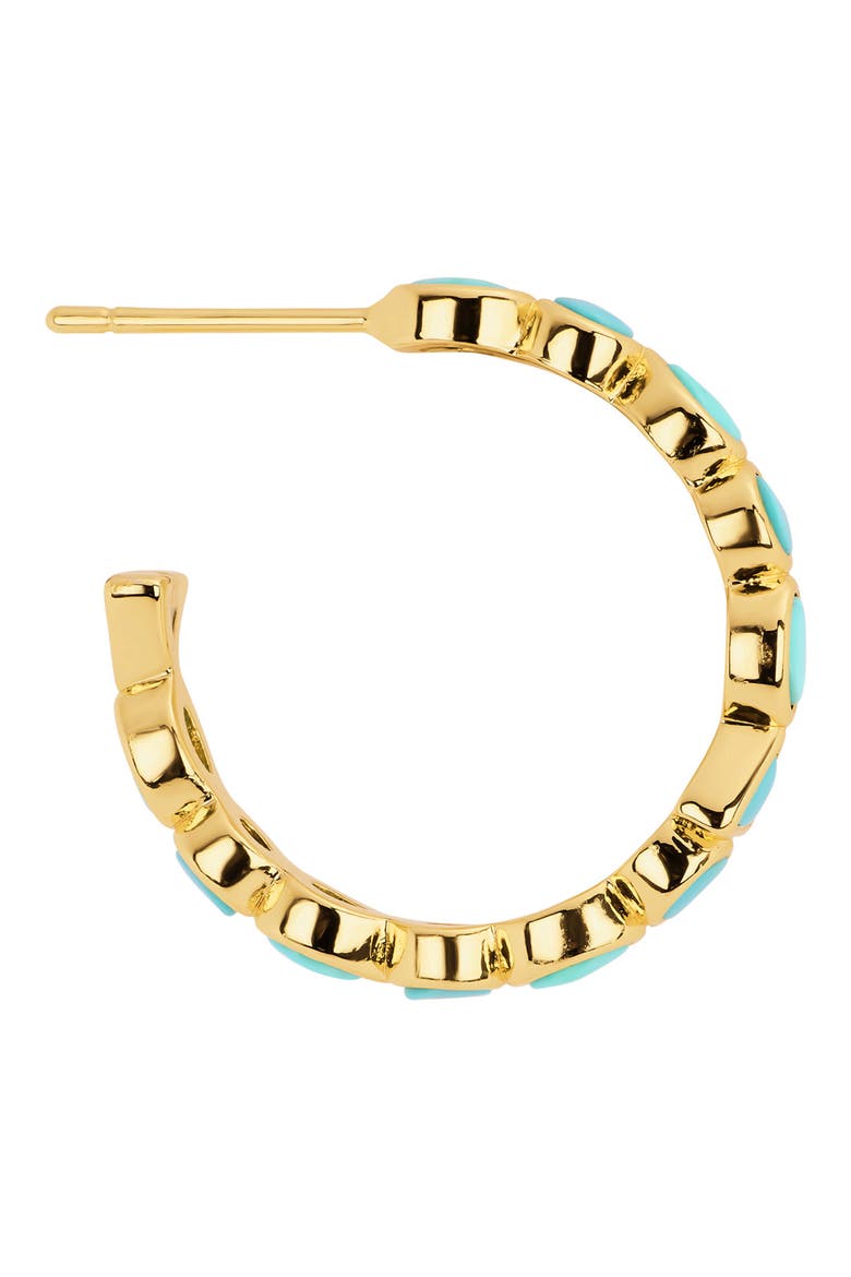 Turquoise Geometric Hoop Earrings, Alternate, color, GOLD