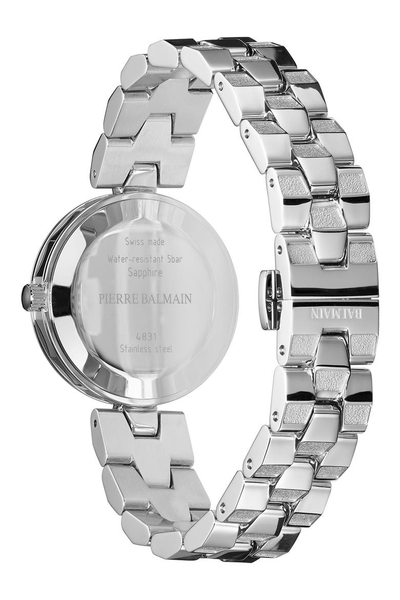 Mother-of-Pearl Stainless Steel Bracelet Watch, Alternate, color, STAINLESS STEEL