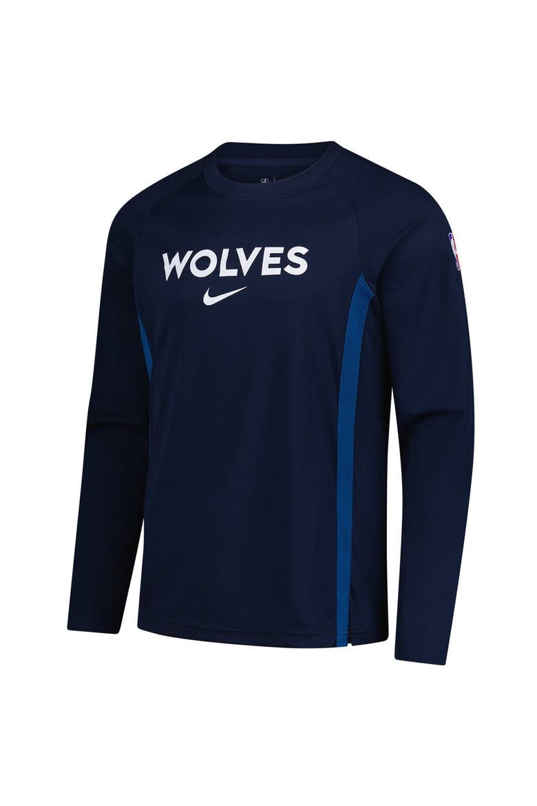 Men's Nike Navy Minnesota Timberwolves 2025/26 Authentic Pre-Game Legend Dri-FIT Long Sleeve Shooting Shirt, Alternate, color, Navy