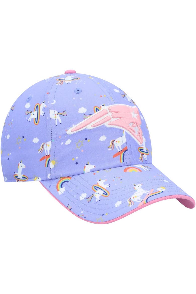 Girls Preschool '47 Purple New England Patriots Unicorn Clean Up Adjustable Hat, Alternate, color, Purple