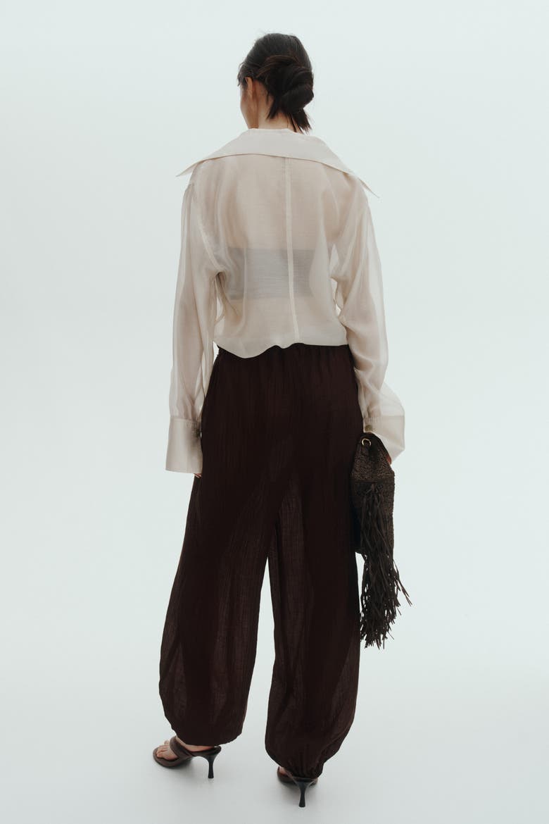Balloon Drawstring Trousers, Alternate, color, Dark brown